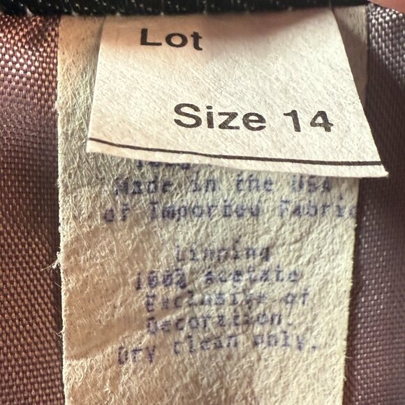 VTG📌 Afterdark Evening - MOB Crystal Sea Green Chiffon Dress Long Sleeves - Picture 14 of 16